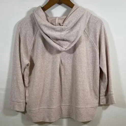 prAna Cozy Up Summer Pullover Light Pink 3/4 Sleeve Hoodie Small