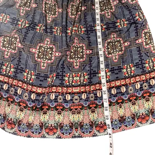 HEMANT & NANDITA Vibrant Boho Patterned Mini Dress Women’s size 1 X Blue