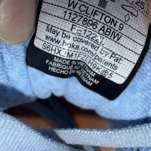 Size 8.5 - One One HOKA Clifton 9 Airy Blue W