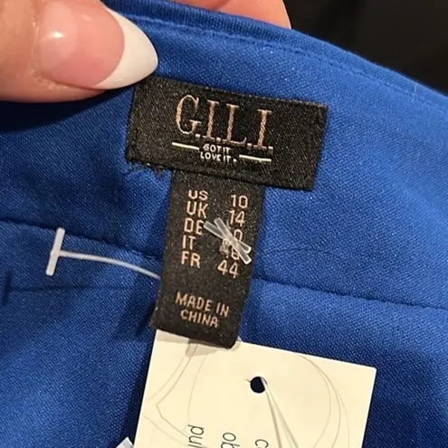 GILI MERMAID SEQUINED BLUE FLORAL PRINT PENCIL SKIRT 10