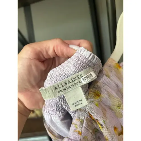 ALLSAINTS Aspen Momo Floral Midi Dress Purple Womens SIze 10