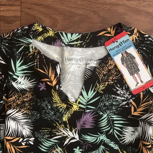 Hang Ten ✅ NWOT Black Tropical print, Casual Dress UPF 50+ UV Protection
