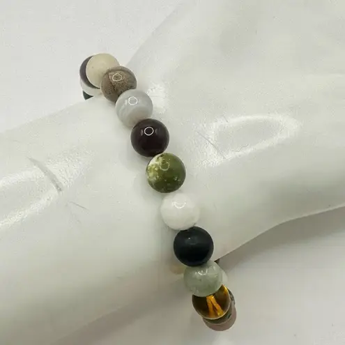 Buddha bead natural stones stretchy bracelet