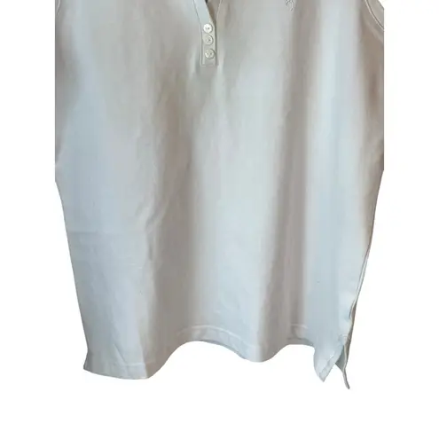 Browning Sleeveless Top Womens XL White V Neck Button Collared Tank Shirt NWT