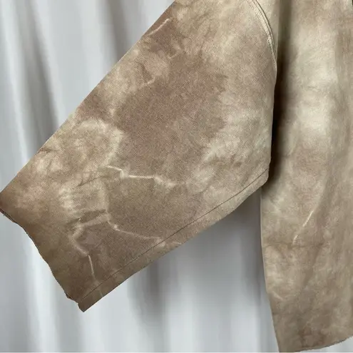 Life Clothing Large Wide Sleeve Tie Dye Butterfly Skull Crewneck Crop Top Rose Brown