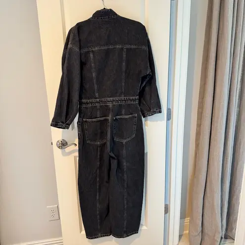 ÉTICA Liv Asymmetric Denim Black Jumpsuit | S