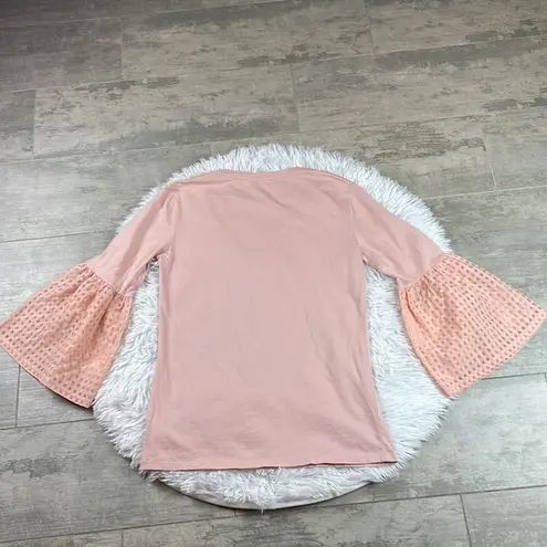 Stella & Dot MAETTE Blush Pink Lolo Top Bell Sleeve Size Small
