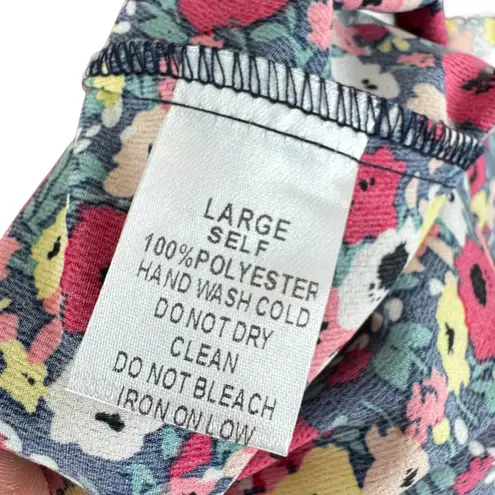 Davi & Dani NWT Colorful Floral V-Neck Short Sleeve Lightweight Blouse Size L
