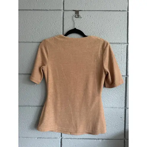 Women's Acler Highfield Scoop Neck Top in Nougat size US 4 Quiet Luxury Brown