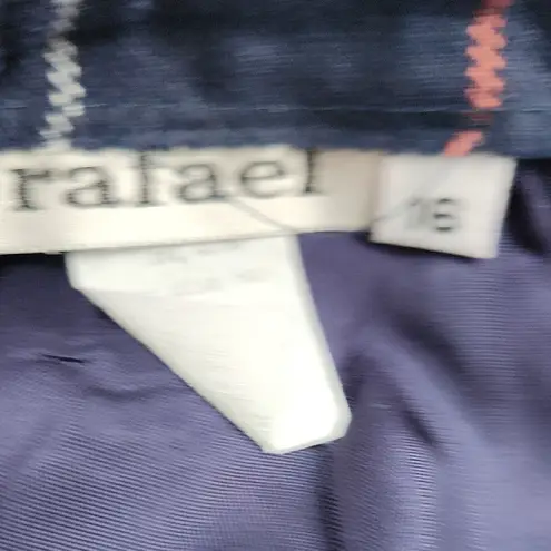 Vintage Rafael Plaid Blazer Skirt Suit Set Navy 16 Blue