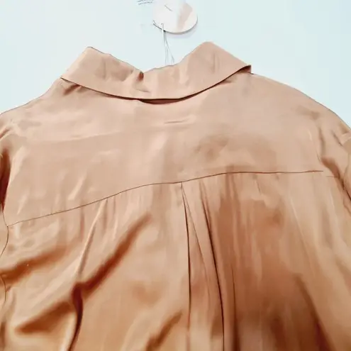 Camila Coelho Jill Button Down Shirt in Soft Gold Small