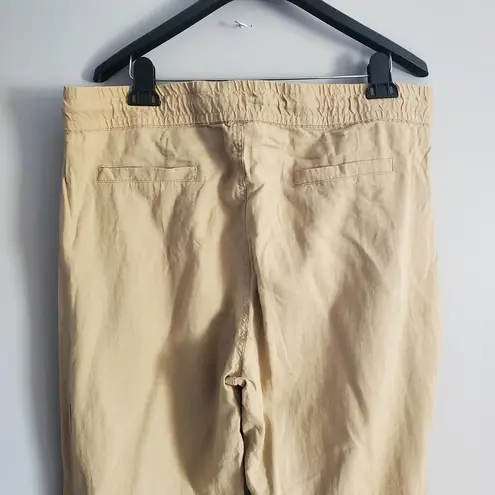Soho NY&Co Street Tan Wide Leg Linen Blend Drawstring Pants Size XL