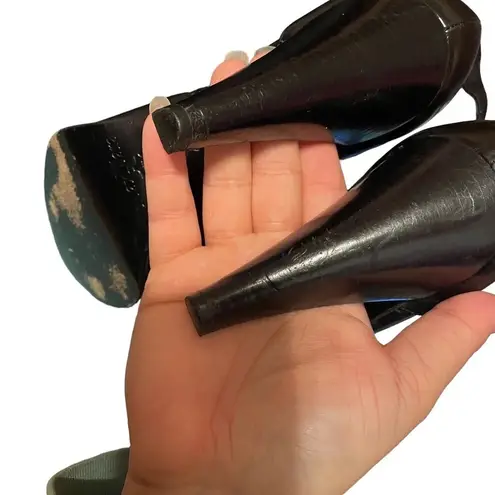 Max Mara BLACK LEATHER POINTED TOE HEELS