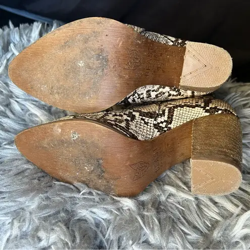 Beast Fashion snake skin print block heel ankle boots women’s shoe size 7