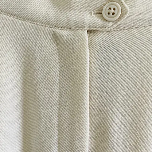 Ralph Lauren Lauren  Cream Ivory High Waisted Wool Pleated Cuffed Pants Trousers