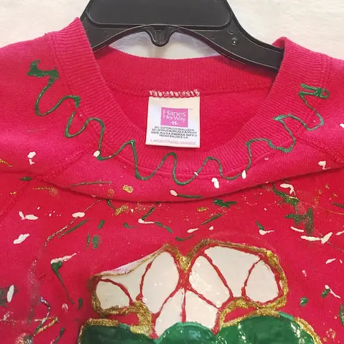 Hanes Handmade “Ugly Christmas Sweater”Fancy Candy-Cane