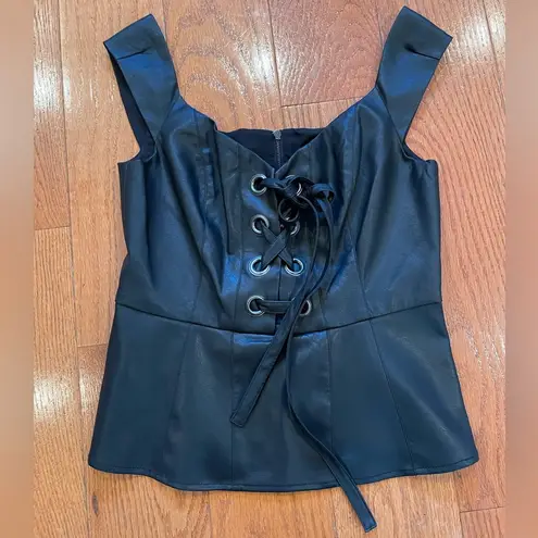 BCBGMAXAZRIA  Hadli Tie Front Bustier in Black