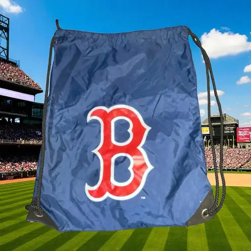Boston Red Sox Drawstring Backpack Bag MLB Baseball Cinch Sac Gym Travel Gear Blue