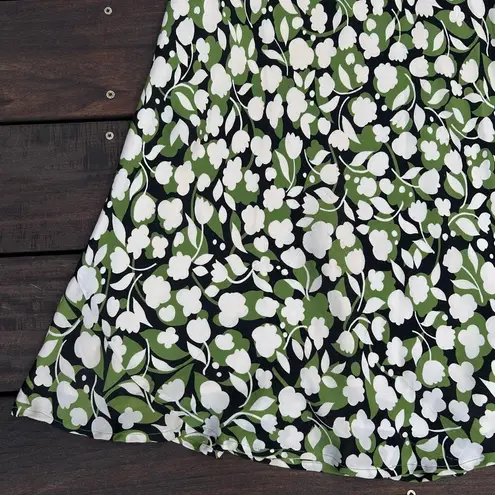 Kate Hill Vintage Silk Green/White Floral Chiffon Maxi Skirt