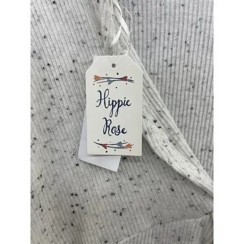 Hippie Rose  Women's Sweater White Marled Long Sleeve Medium Paneled