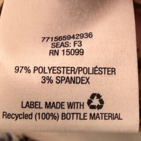 Laura Scott Leopard Print Women's button down Top size XL pleats 3/4 sleeves