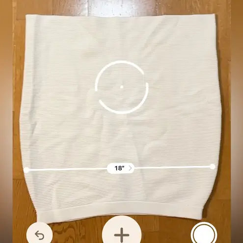 Carmen Marc Valvo CARMEN White Ribbed Pencil Midi Skirt Large