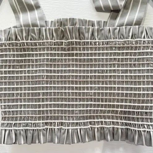 Petersyn New Striped Smocked Tie Strap Crop Tank Top Nola Sonoma