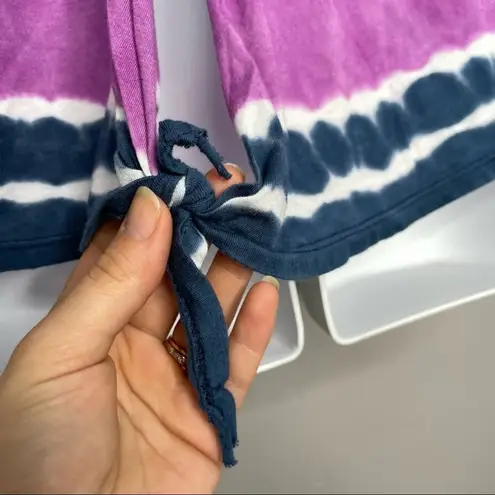 SOLOW Tie Dye Tank Top Womens Small Summer Boho Hippie Coastal Nautical Casual Blue