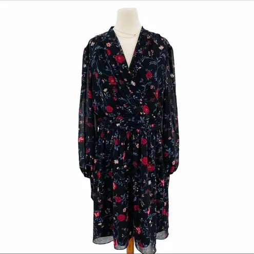 Gal Meets Glam Smocked Fit & Flare Silhouette Floral Dress Size 10 NEW