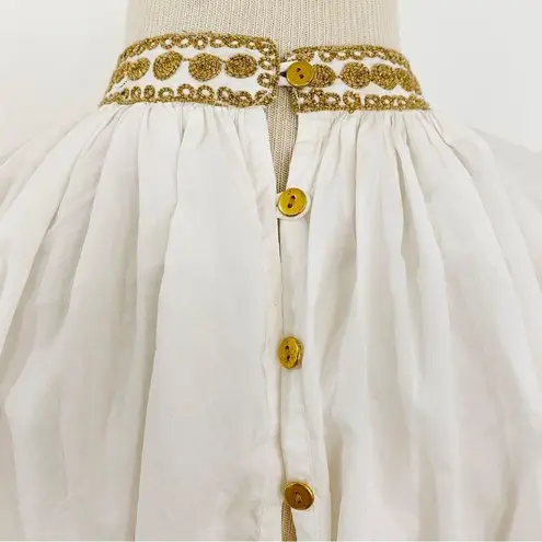 NEW V.D.E. Vinster blouse with gold embroidery detailing White