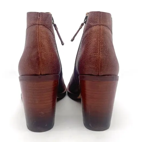 Kelsi Dagger KDB Brooklyn Watchman Booties Brown Leather Block Heel Size 8.5