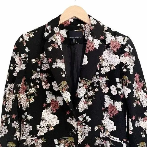 Cynthia Rowley  Floral Two-Button Short Lined Blazer Jacket Women’s Size Medium