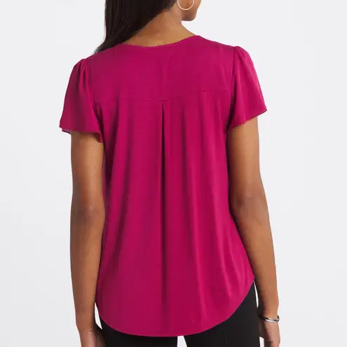 Fortune + Ivy
Dondria Mixed Material Flutter Sleeve Blouse