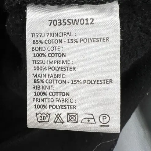 Carven Sweatshirt Black Crystals Satin Applique Satin Extra Small Size XS