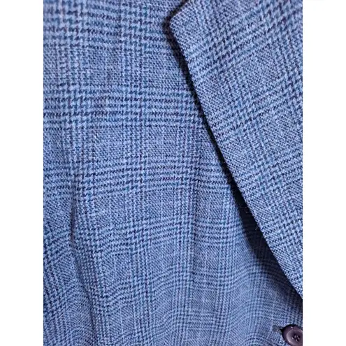 Pendleton Vintage Women's 100% Virgin Wool Blue Plaid Blazer Size 12