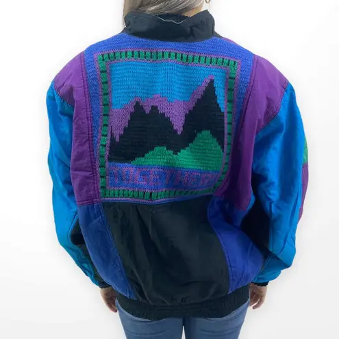 80s TOGETHER Vintage Blue and Purple Colorbock Ski Jacket