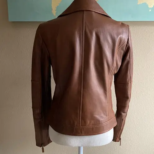Brooks Brothers size 4 Women’s Brown Leather biker Jacket