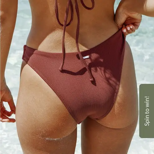 Berlook Coffee Twist Backless Bikini Top and BOTTOM 16 Brown Size XL