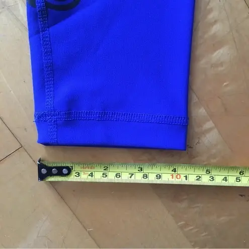 90 Degree by Reflex Floral Rocker Chick Stripe, Low Rise Legging, Blue, Black, S Blue