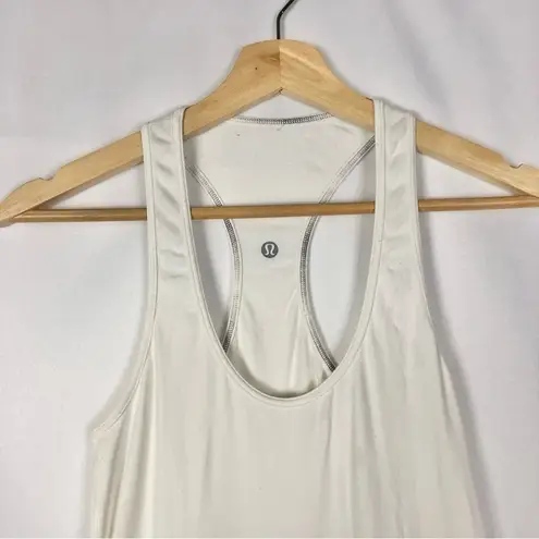 Lululemon  White Cool Racerback Fitted Athletic Tank Top 6