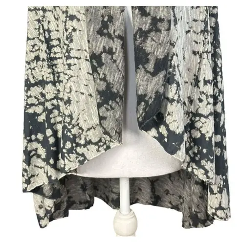 T Party Cardigan Size Small Boho Black Tie Dye Waterfall Open Artsy Festival