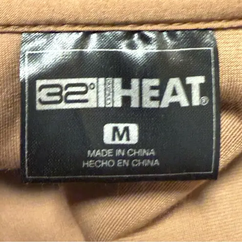 32 Degrees Heat Midweight Snap Arctic Fleece Pullover Wood Smoke Brown Medium