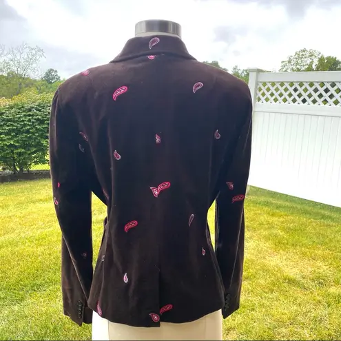 ITW By Claude Brown Corduroy Paisley Blazer Size 4
