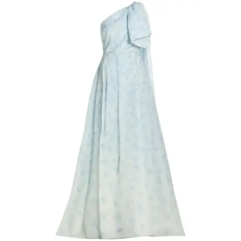 Sachin + Babi NWT Anouk One Shoulder Gown in Blue Degrade Floral Size 6