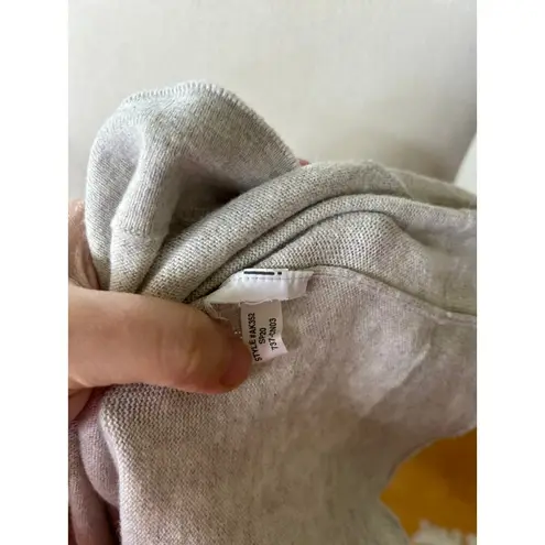 J.Crew Factory Light Grey Frenchie Bulldog Sequin Scarf Sweater Gray Size M