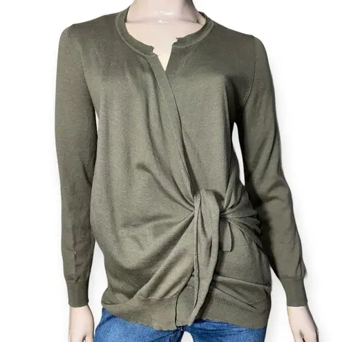 Allude Women’s Size S Grey Cotton Cashmere Tight Lightweight Knit Wrap Cardigan Gray