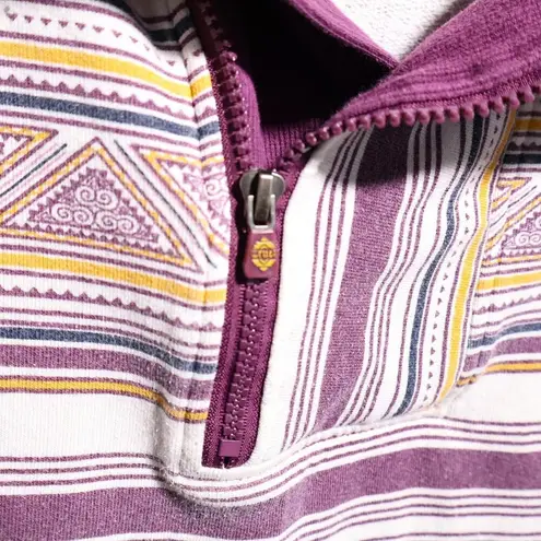 Cruel Purple Aztec 1/4 Zip Hoodie Sweatshirt XL Retro Skater Geometric Western