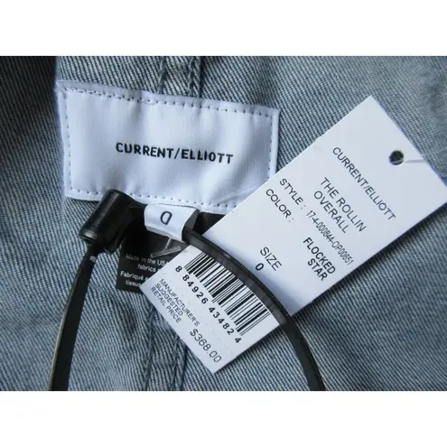 Current/Elliott NWT  The Rollin Overall in Flocked Star Denim Jean Coverall 0 XS