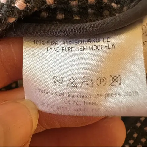 Giorgio Armani Double Breasted Borgo 21 Wool Tweed Blazer Women's 10 Gray Pink