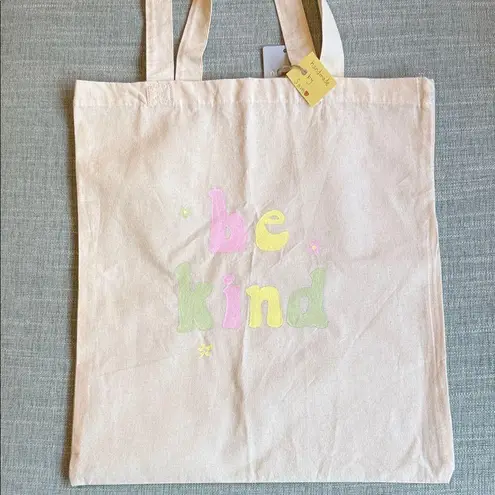 Handmade Be Kind Canvas Tote Bag